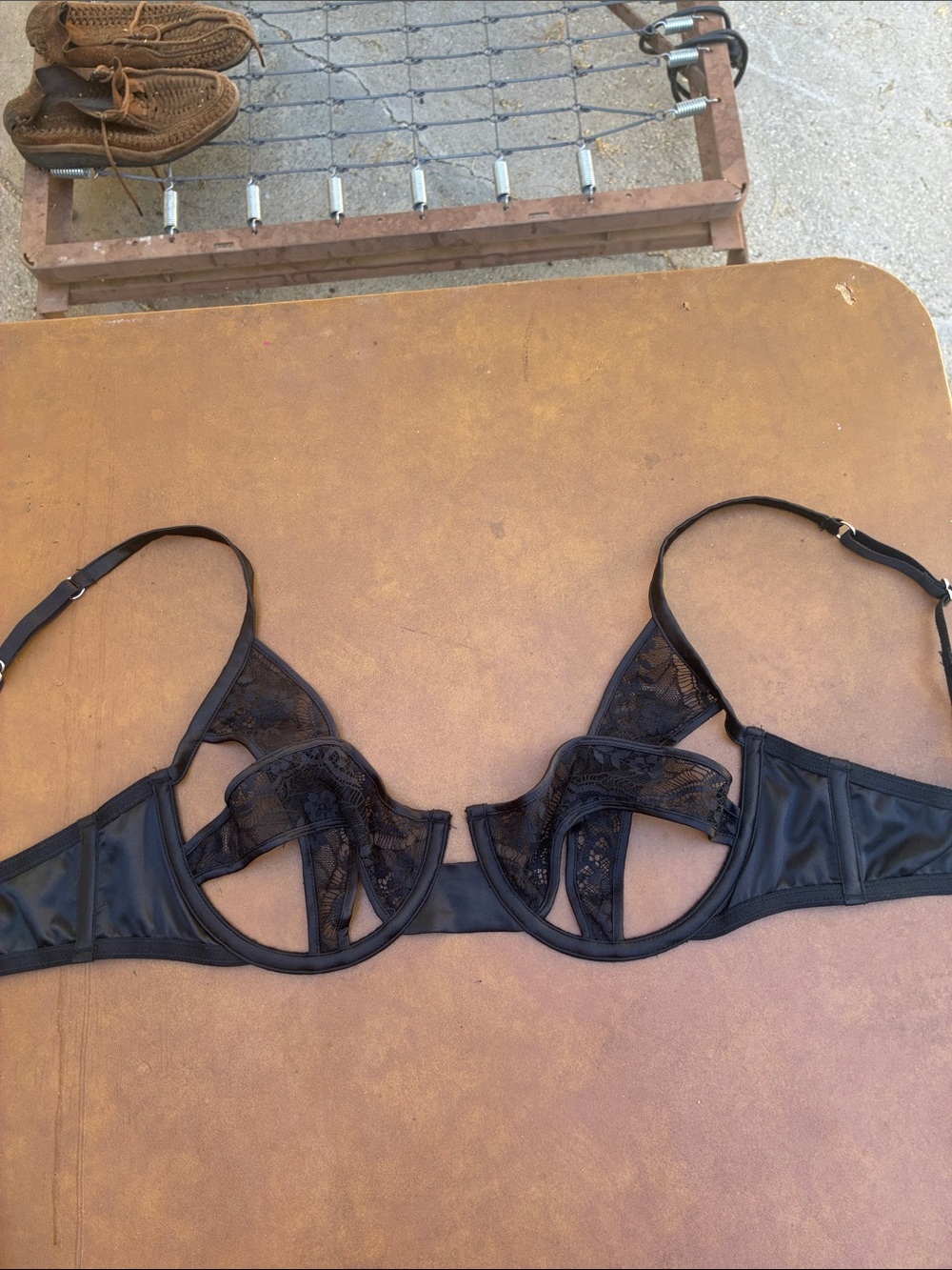 For Love and Lemons Black Lace Cut out underwire Bra size S